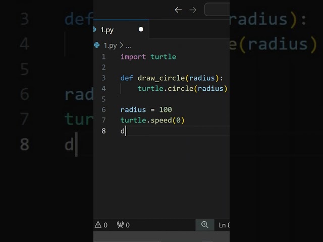 draw circle with python turtle #python #coding  #code #turtle #programming