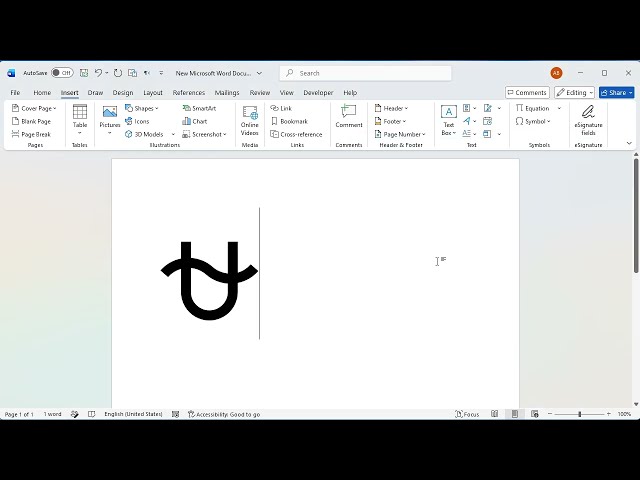 How to insert ophiuchus symbol in word