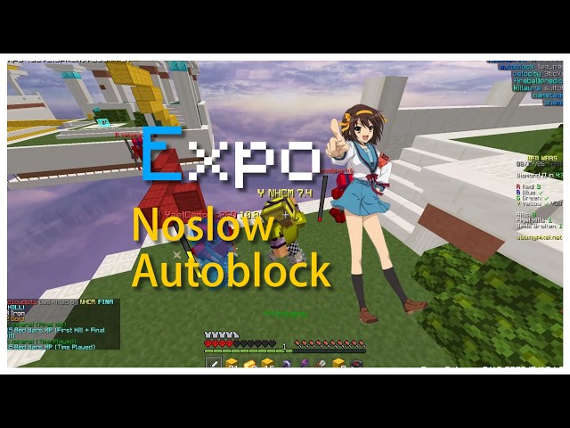 Expo bypasses bedwars, full noslow autoblock, keepsprint, telly scaffold etc