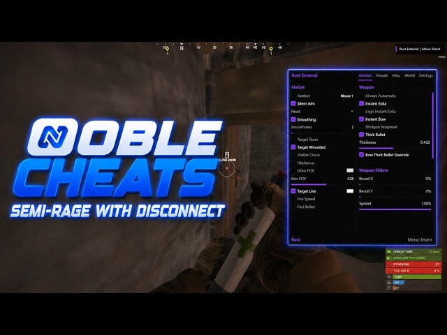 SEMI RAGE CHEATING IN RUST WITH THE BEST EXTERNAL | NOBLE DISCONNECT