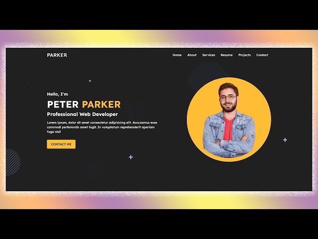 Animated Portfolio Website in HTML CSS Personal Website with Animations