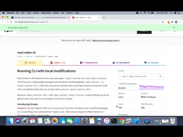 How to install React native and configuration on Mac OS #01