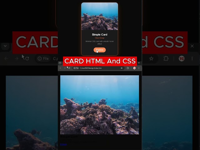 CSS Card Design 🔥 | HTML & CSS Tutorial #shorts