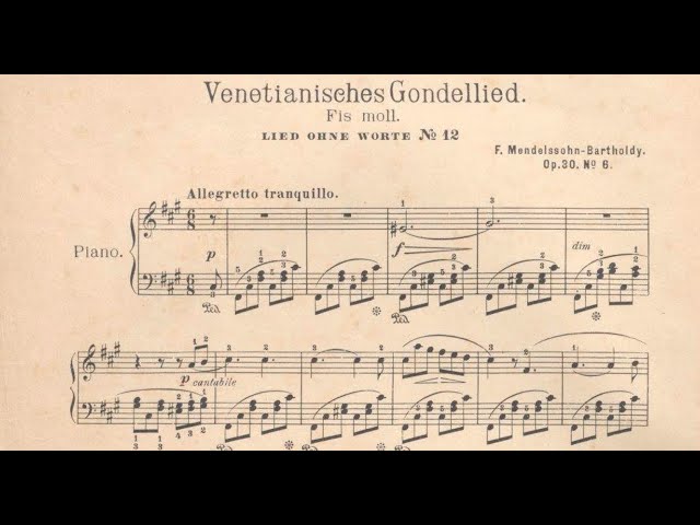Mendelssohn — Op  30 Nr.  6 Venetianisches Gondellied | Piano Sheet Music Tutorial