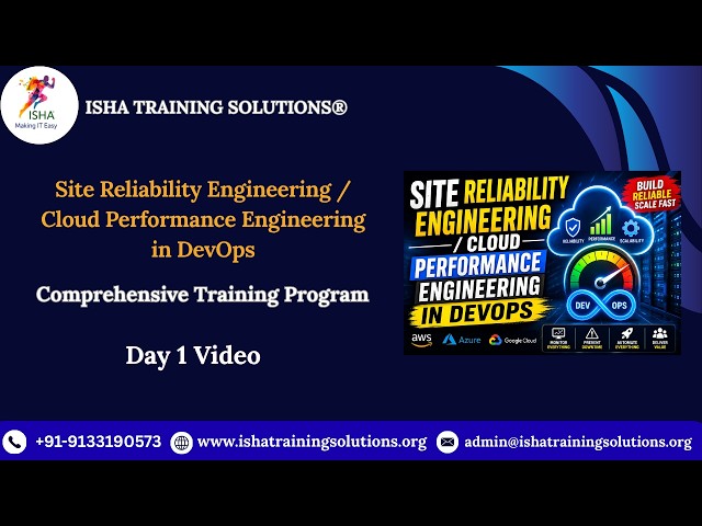 SRE / Cloud PE 11th September 2026 Day1 Pls contact or WhatsApp us on +91-9133190573 to enroll
