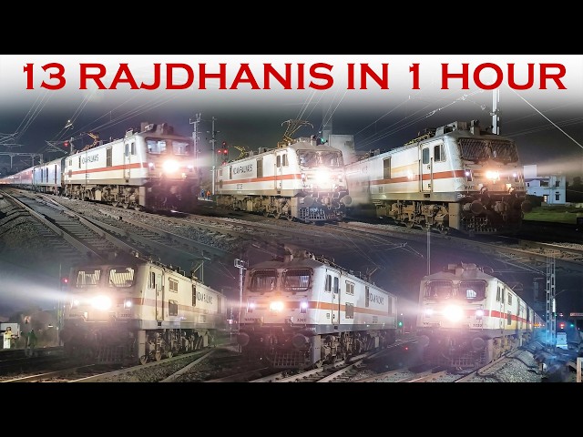 13 Rajdhani Express in Just 1Hour 🚆🔥 Busiest Hour on India's Busiest Rail Section