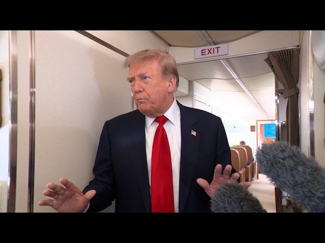 President Trump Gaggles with Press on Air Force One En Route Waterford Township, MI, Jul. 27, 2026