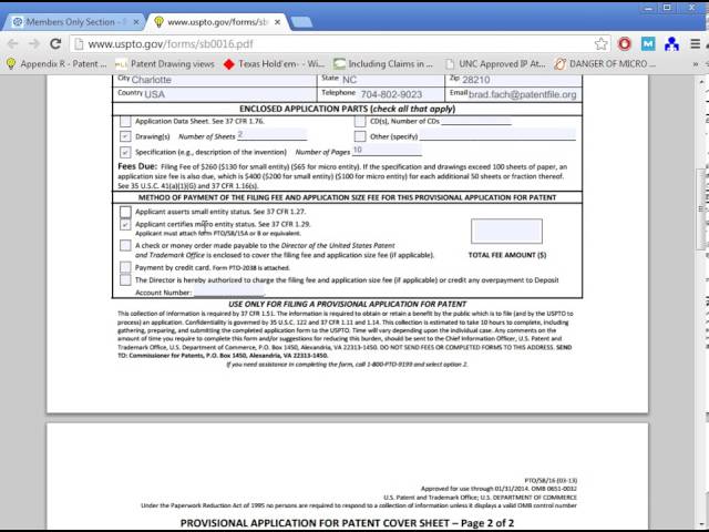 Provisional Patent Application Coversheet-