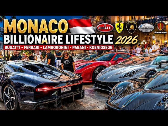 Monaco Billionaire Lifestyle 2026 🇲🇨 | Bugatti, Ferrari, Lamborghini, Pagani & Koenigsegg 
