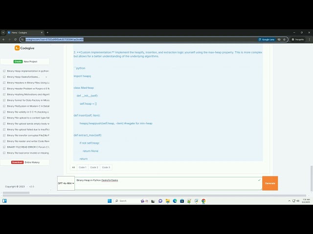 Binary Heap in Python GeeksforGeeks