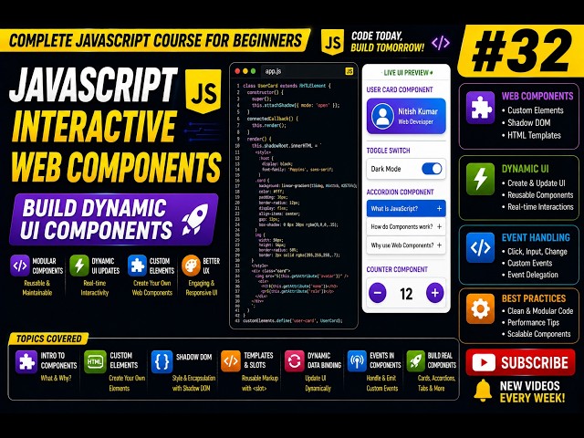 Interactive Web Components with JavaScript | Build Dynamic UI Components | #32