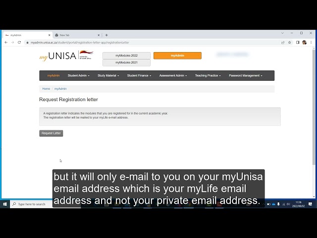 Unisa - How to request a proof of registration letter