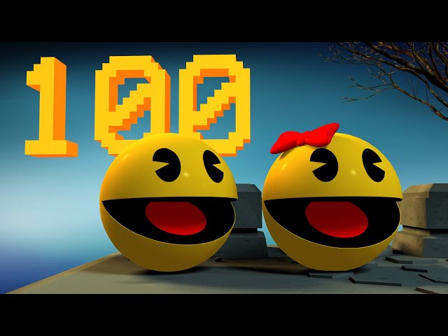 Pacman counts the numbers from 10 to 100 | Educational for children