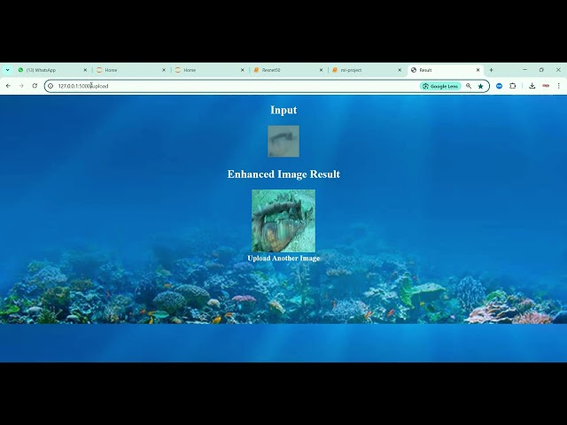 Underwater Image Enhancement using Resnet50 in Python Projects