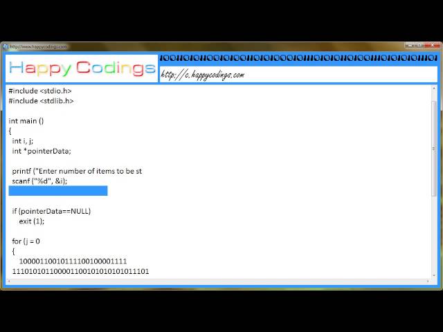 Allocate array in memory how to use calloc c code example