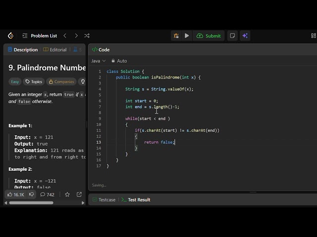 Palindrome Number Without Reverse | LeetCode 9 Java Solution | Beginner Friendly