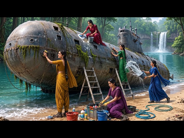 গ্রামের ৫ মেয়ে মিলে ডুবে যাওয়া পরিত্যক্ত সাবমেরিন আবার চালু করল 😱| পানির নিচে ভ্রমন | Village Story