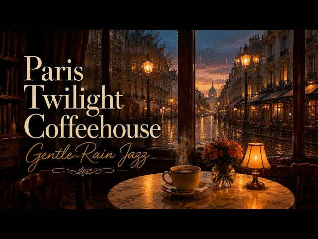 Paris Twilight Coffeehouse Jazz | Smooth Rainy Evening Jazz Ambience with Cozy Coffee Shop Vibes