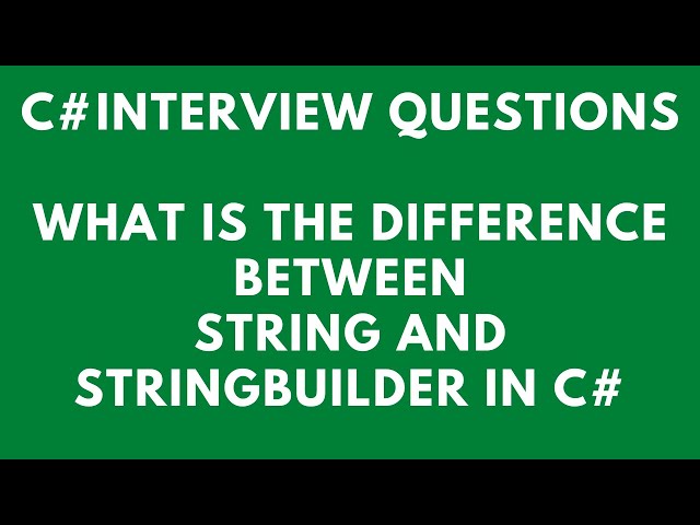What is the difference between String and Stringbuilder in C#|C# interview Questions
