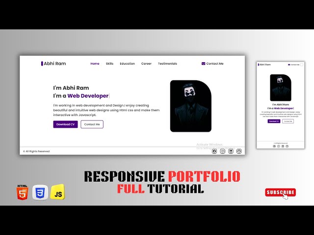How to Make a Responsive Modern Portfolio Website | Html CSS JS Beginners To Advanced Full Tutorial