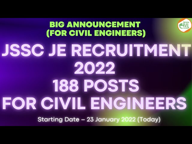 JE CIVIL 188 Posts - BE/ BTECH Students are eligible