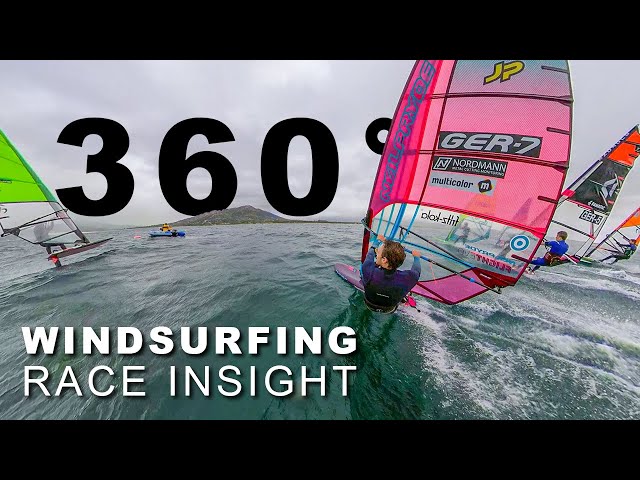CLOSE WINDSURFING RACE with Foil and Fin | 'FOLLOW ME' 360° view