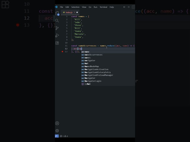 Array.prototype.reduce: Contando Quantas Vezes Cada Nome Aparece