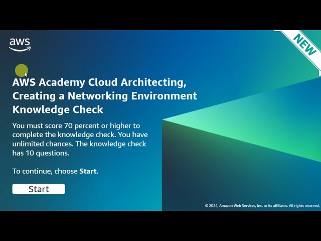 Module 7 Knowledge Check Answers | Creating a Networking Environment | AWS CLOUD ARCHITECTING | New