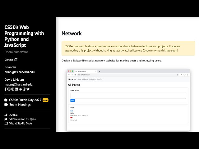 Network Project from CS50's Web Programming
