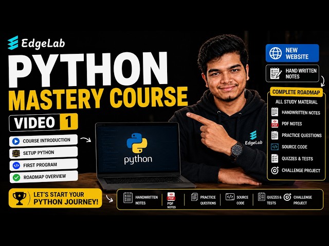 Python Mastery Course | Video 1 - Python Basics  Website Launch & VS Code Setup