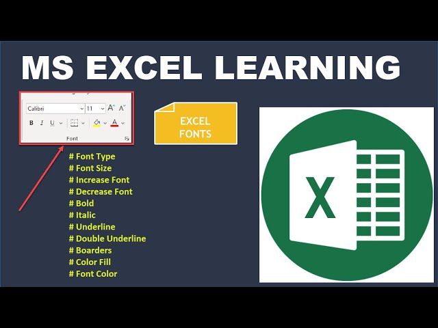 Excel | Functions under Home - Font | Font Types in Excel | Microsoft Excel Tutorial | Excel Basics