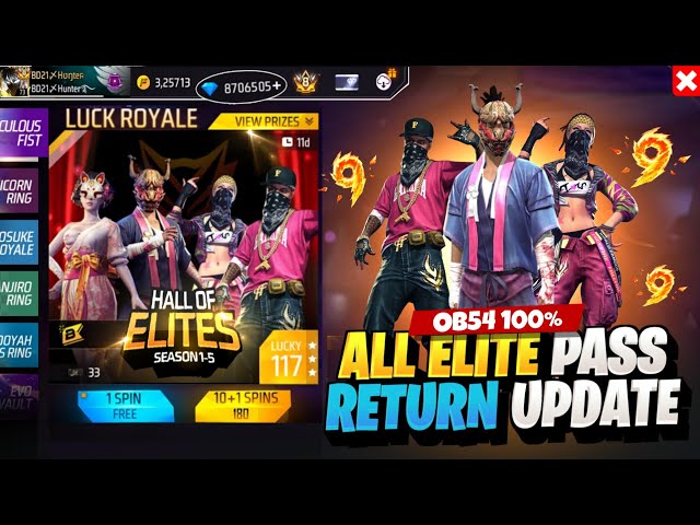 Old Elite Pass Bundle Return Confirm Date |New Event Free Fire Bangladesh Server|Free Fire New Event
