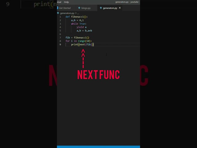 Python generators in 60 seconds!! #shorts  #ytshorts