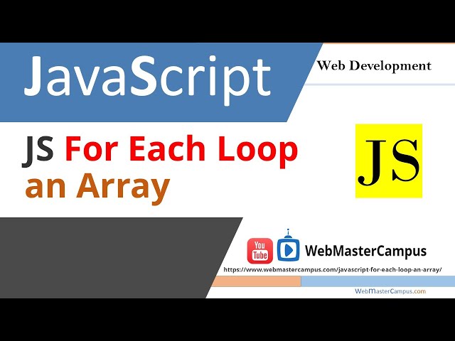 JavaScript For Each Loop an Array