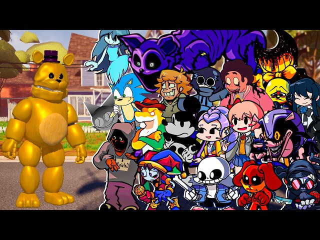 Fredbear Runaway but Different Characters Sing It 🎶 (FNF FREDBEAR RUNAWAY but Everyone Sings It)