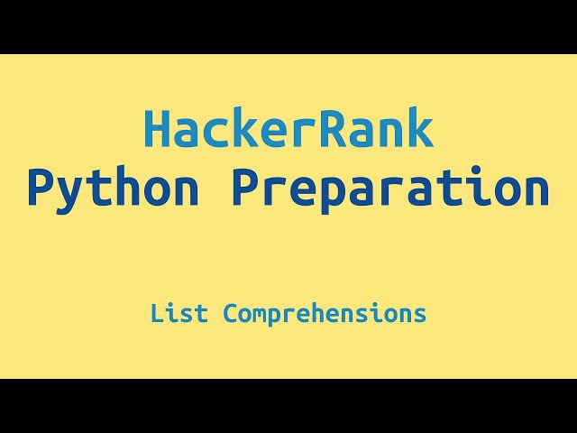 HackerRank Python Preparation - List Comprehensions