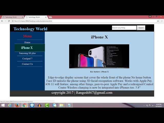 How to create a complete website using html and css part 5 in Hindi 2017
