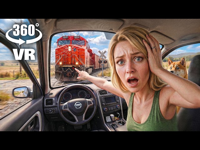 360° VR - CAR CRASH on Railway Tracks!