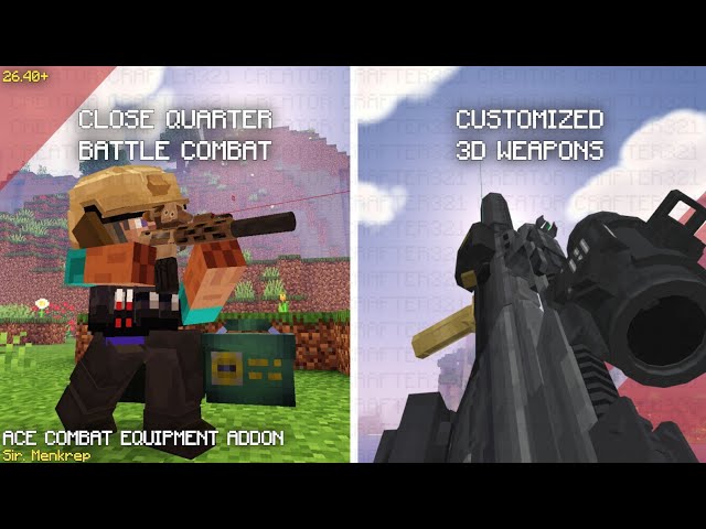 ACE Combat Equipment Addon 3D Guns Realistic Showcase in Minecraft PE 26.40+ | Creator Crafter321