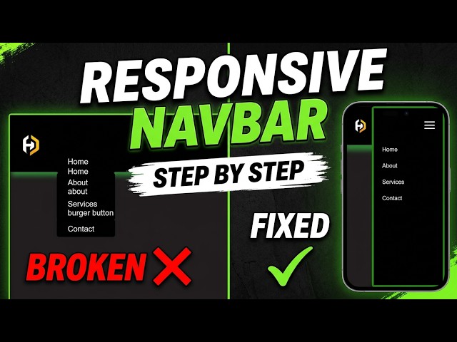 How to Make a Responsive Navbar | HTML CSS JavaScript Tutorial |for Beginners