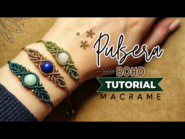 🔮 EASY Macrame Bracelet with NATURAL STONE #40 | DIY Easy Macrame Boho Bracelet Tutorial