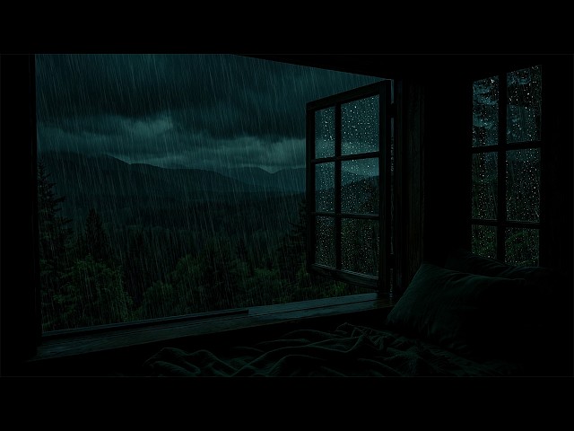 Soft Rain in Outside the Open Window Bedroom | Cozy Warm Ambience for Deep Sleep
