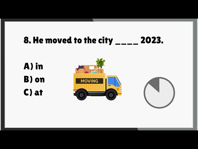 Prepositions IN | ON | AT Quiz - It gets Harder!