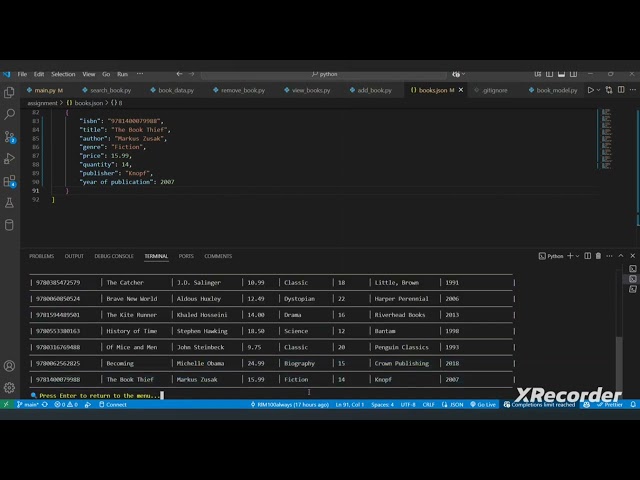 Python Book Management CLI App