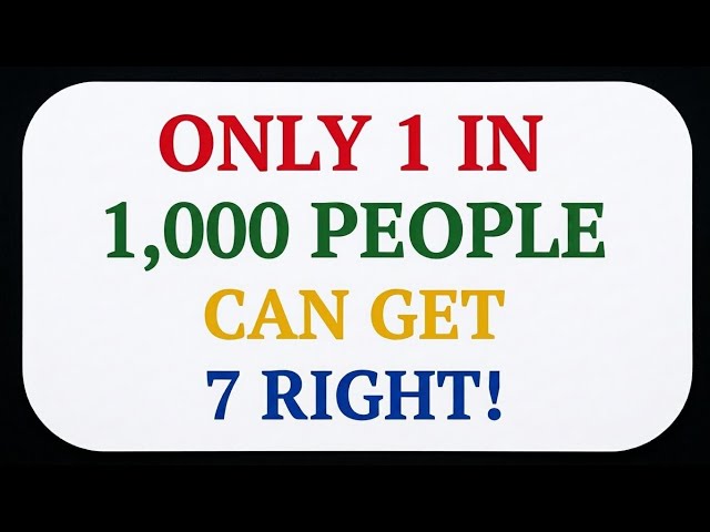 ONLY 1 IN 1,000 PEOPLE CAN GET 7 RIGHT! 🧠🔥 | 20 Questions HARD General Knowledge Quiz
