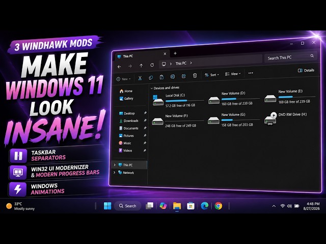 These 3 Windhawk Mods Make Windows 11 Look INSANE! 🔥 | ®™ |