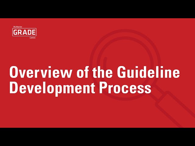 Overview of the guideline development process