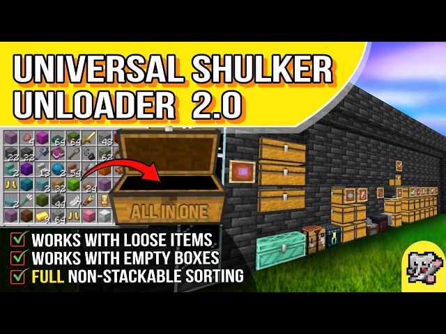 Non-Stackable Sorter Universal Shulker Unloader for Minecraft Bedrock