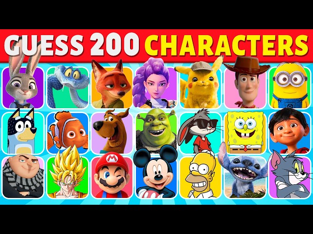 Can You Guess 200 Animated Characters in 3 Seconds? 🤔