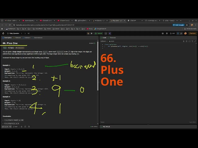Leetcode Daily Challenge 66. Plus One #python #dsa